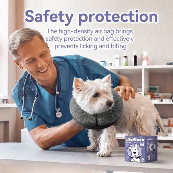 Dog Cone // Inflatable // Pink and Black - Picture 7 of 7